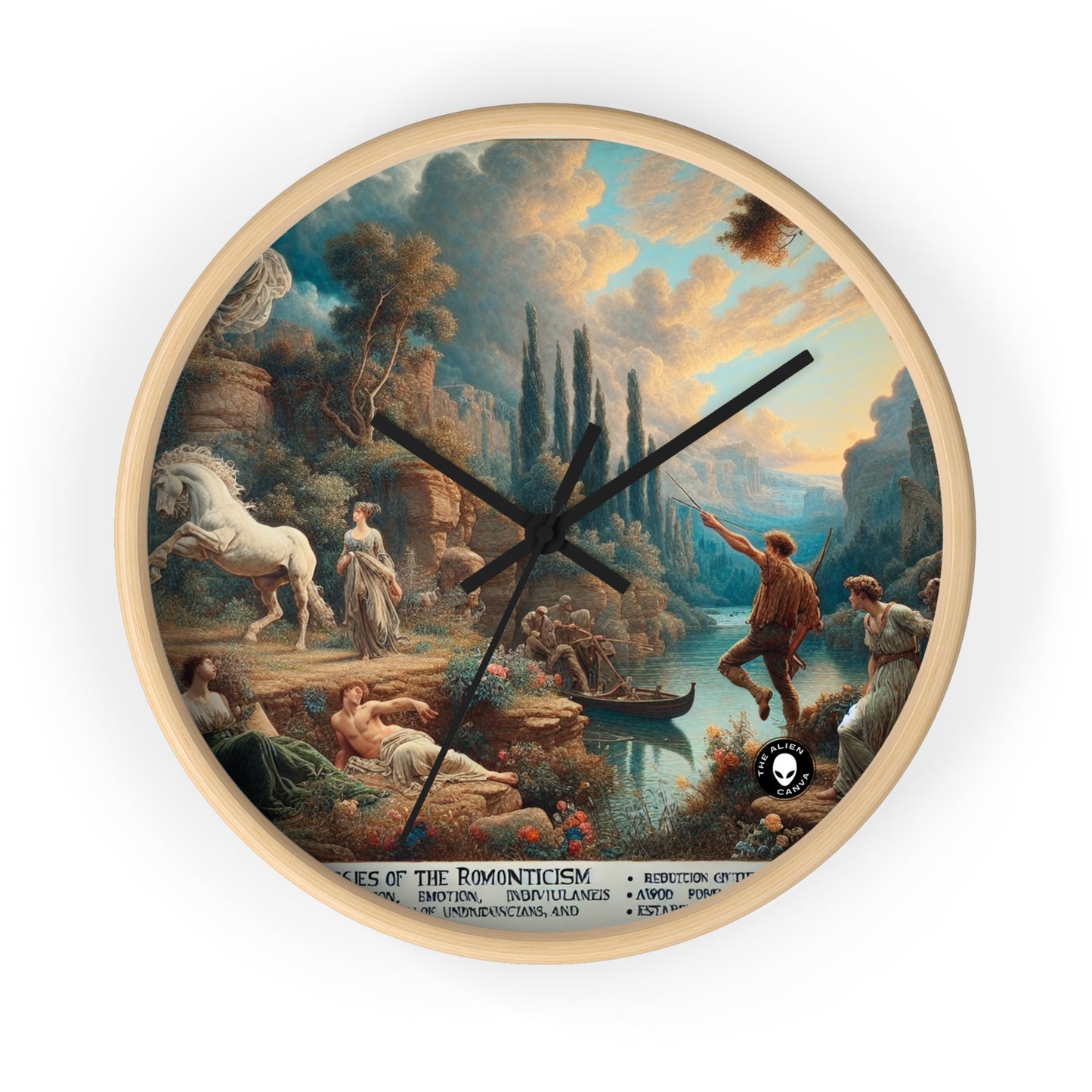 "Sunset Serenade: A Romantic Landscape" - The Alien Wall Clock Romanticism