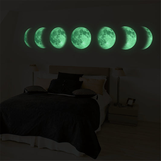 Pegatinas de pared con mapa de cambio de mapa de luna luminosa