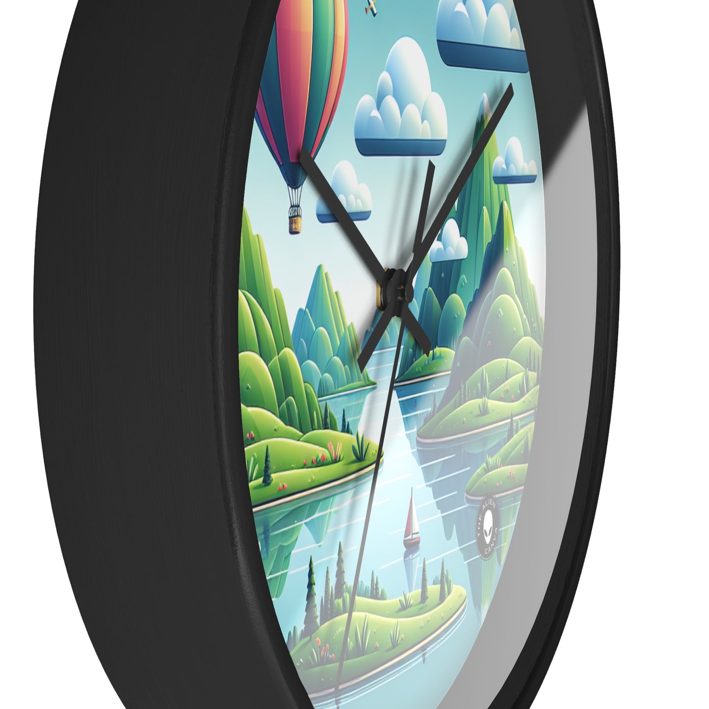 "Tranquil Skies: Hot Air Balloon Adventure" - The Alien Wall Clock