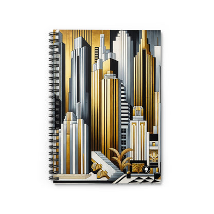 "Artistic Deco Dreamscape" - The Alien Spiral Notebook (Ruled Line) Art Deco