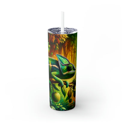 "Bois vibrants et camouflage caméléon" - The Alien Maars® Skinny Tumbler avec paille 20oz