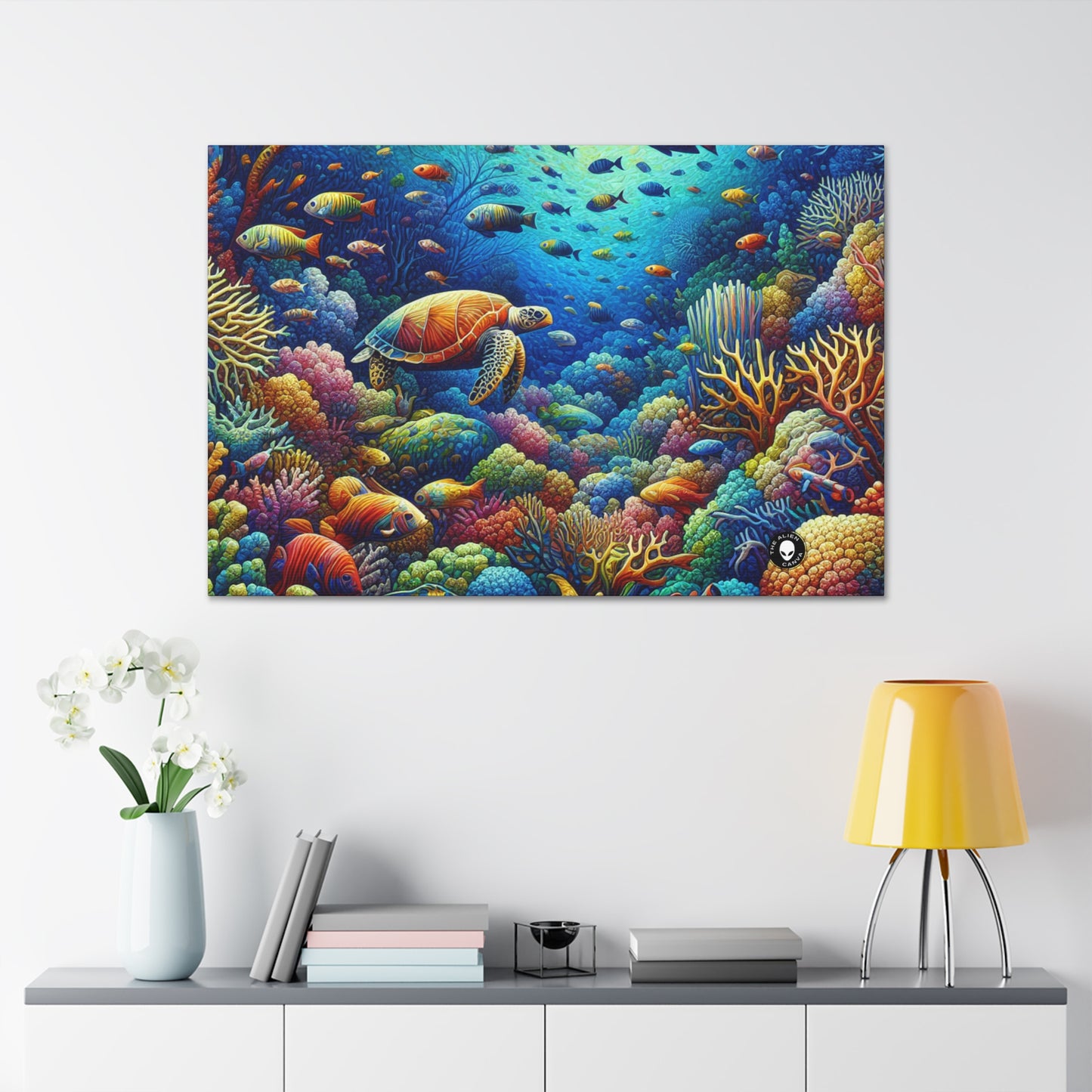 "Marine Paradise: Colorful Coral Reef Wildlife" - The Alien Canva