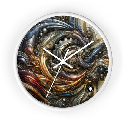 "Bio-Mech Cityscape: Harmonious Fusion" - The Alien Wall Clock Bio-mechanical Art