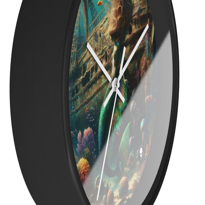 "Mermaid's Treasure: Exploring the Sunken Shipwreck" - The Alien Wall Clock