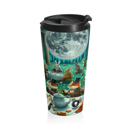 "Enchanted Moonlit Tea Party in the Forest" - The Alien Stainless Steel Travel Mug