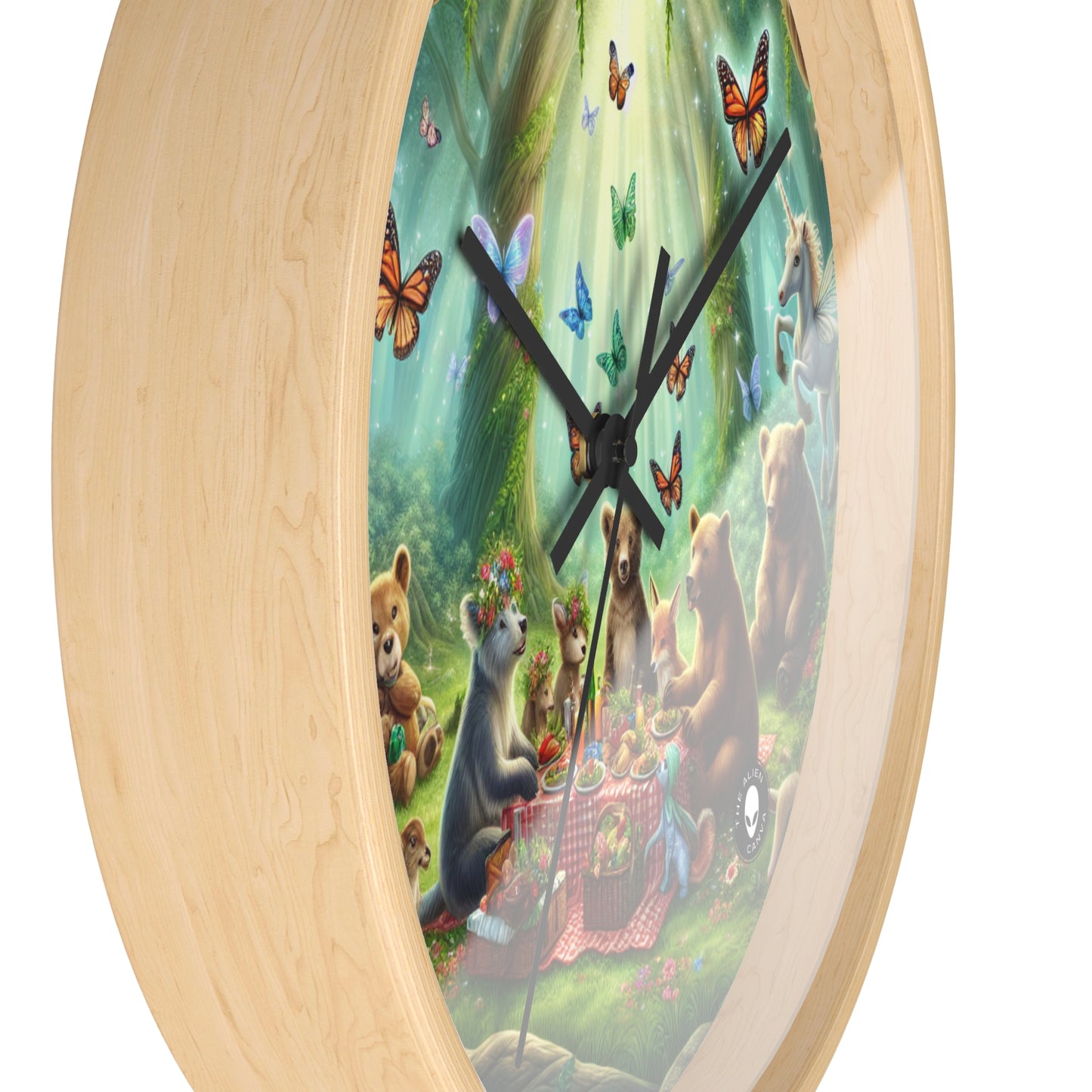 "Enchanted Forest Picnic" - The Alien Wall Clock