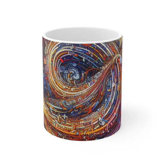 'Cyber ​​Journeys' - La tasse en céramique Alien 11oz Art numérique