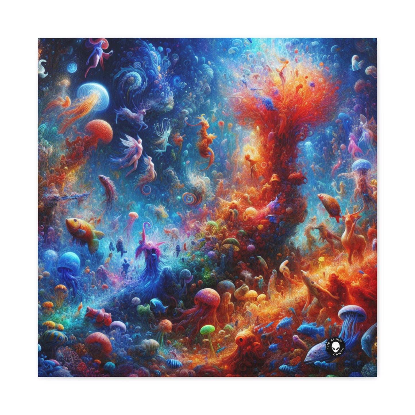 "Glowing Coral Dance Party" - The Alien Canva