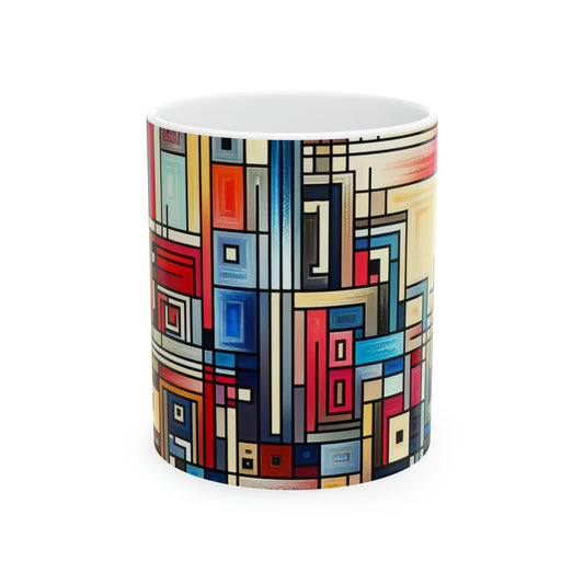 "Urban Symmetry: A Precisionist Perspective" - The Alien Ceramic Mug 11oz Precisionism