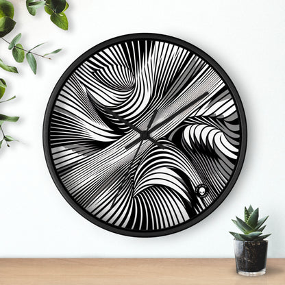 "Movimiento incorporado: exploración de la ilusión dinámica a través del arte óptico" - The Alien Wall Clock Op Art