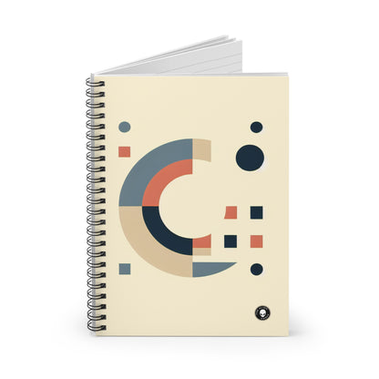 "Monochrome Shapes" - The Alien Spiral Notebook (Ruled Line) Minimalism