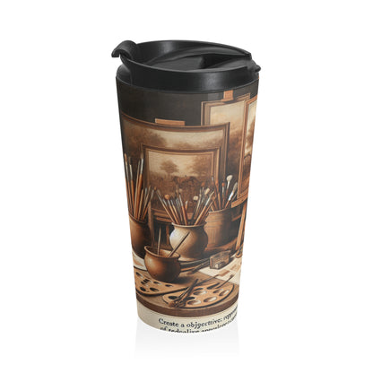 "Bountiful Harvest: Hyper-Realistic Still Life of Fresh Fruits" - The Alien Stainless Steel Travel Mug Realism