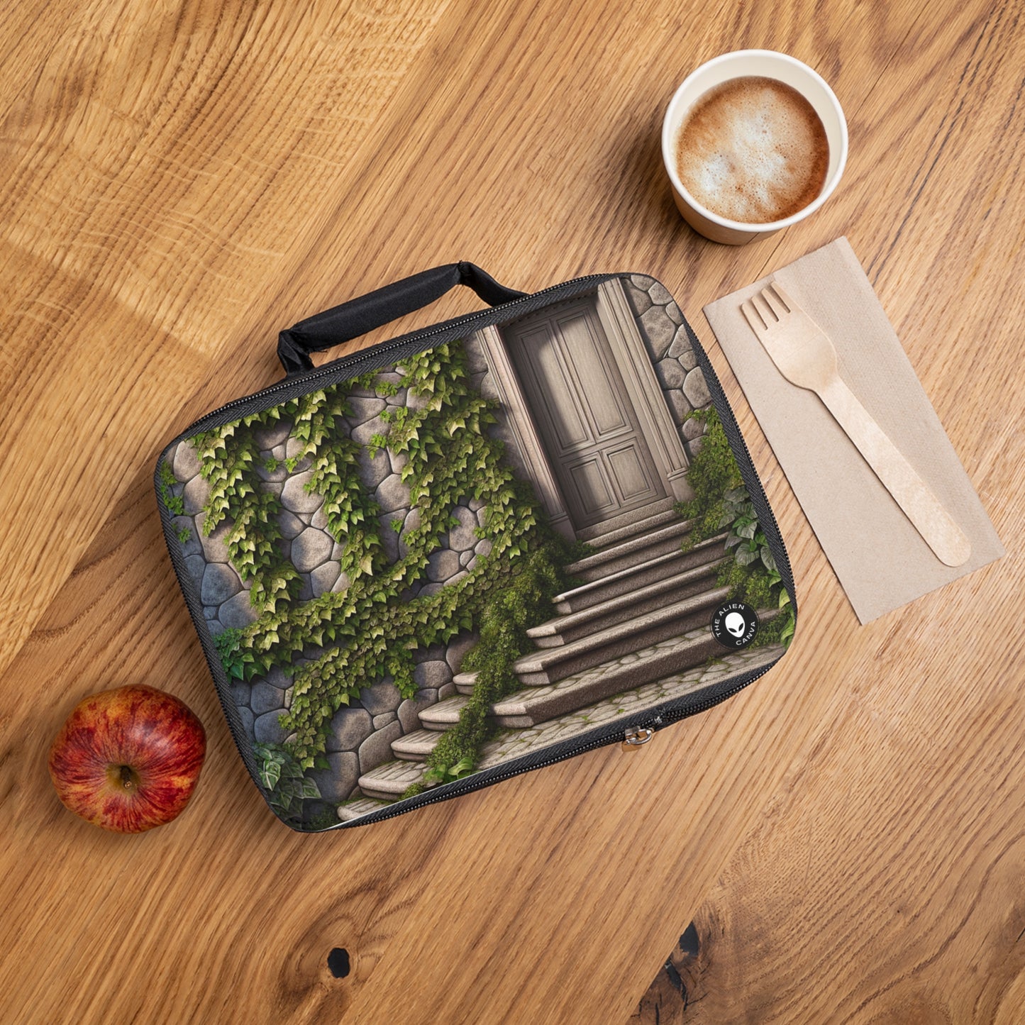 "Trompe-L'oeil Ivy Wall" - La bolsa de almuerzo alienígena Trompe-l'oeil