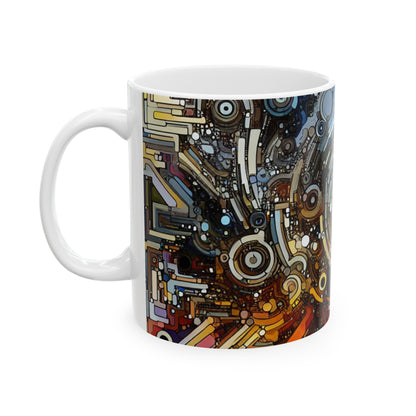 "Deconstructing Power: A Post-structuralist Exploration of Language" - The Alien Ceramic Mug 11oz Post-structuralist Art