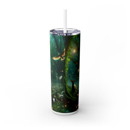 "Bosque Encantado: Voces de lo Salvaje" - Vaso Delgado con Pajita de 20oz de Alien Maars®