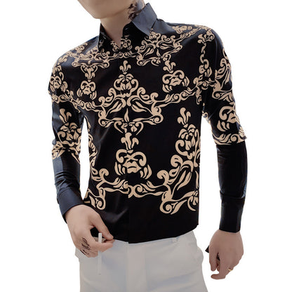 Slim sleeve printed casual shirt