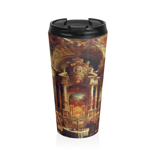 "Masquerade Majesty: A Regal Baroque Ballroom" - The Alien Stainless Steel Travel Mug Baroque