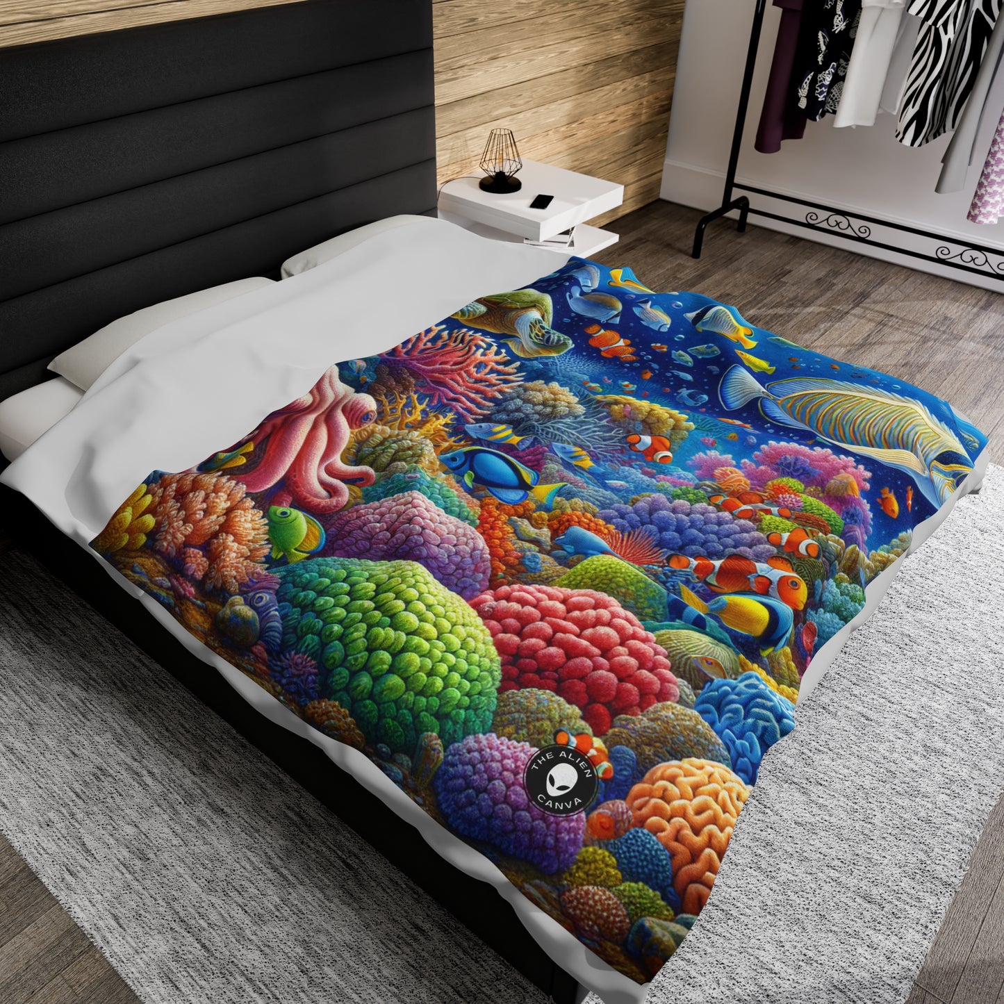 "Tropical Paradise: Underwater Wonderland" - The Alien Velveteen Plush Blanket