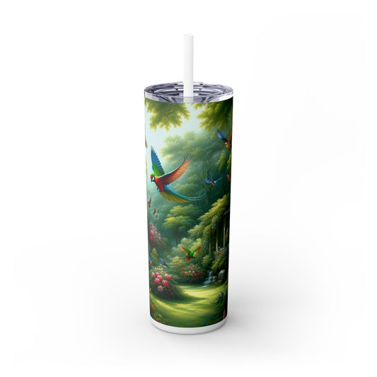 "Exotic Bird Haven" - The Alien Maars® Skinny Tumbler avec paille 20oz