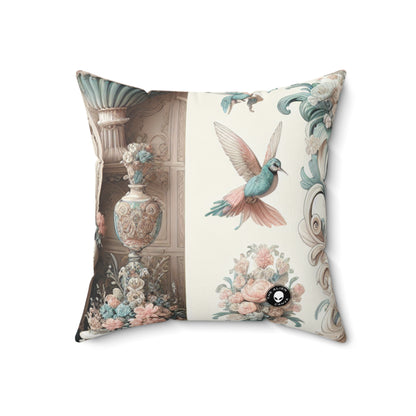 "Enchantment in Pastel Gardens: Rococo Fairy Princess"- The Alien Spun Polyester Square Pillow Rococo