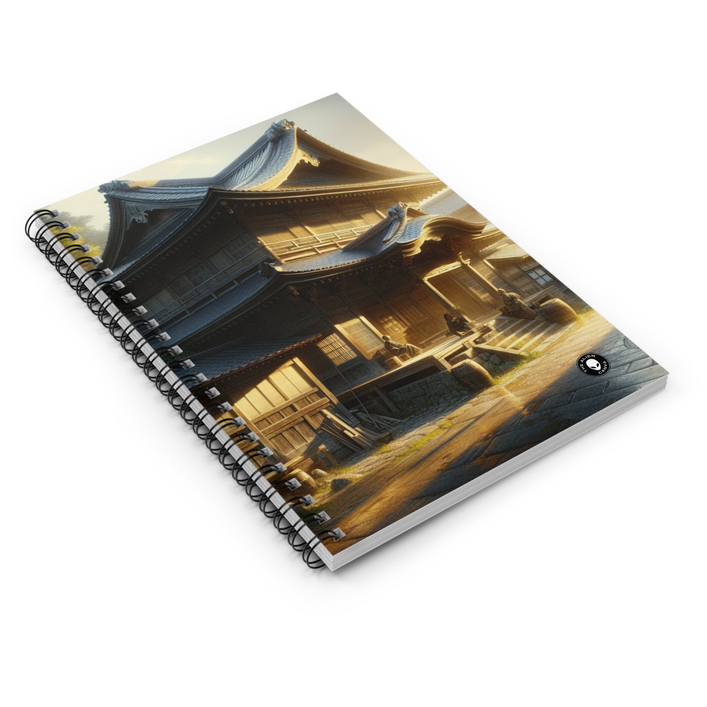 "Golden Hour Bliss: Photographic Realism Landscape" - The Alien Spiral Notebook (Ruled Line) Photographic Realism