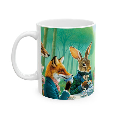 "Té encantado en el bosque" - Taza de cerámica alienígena de 11 oz