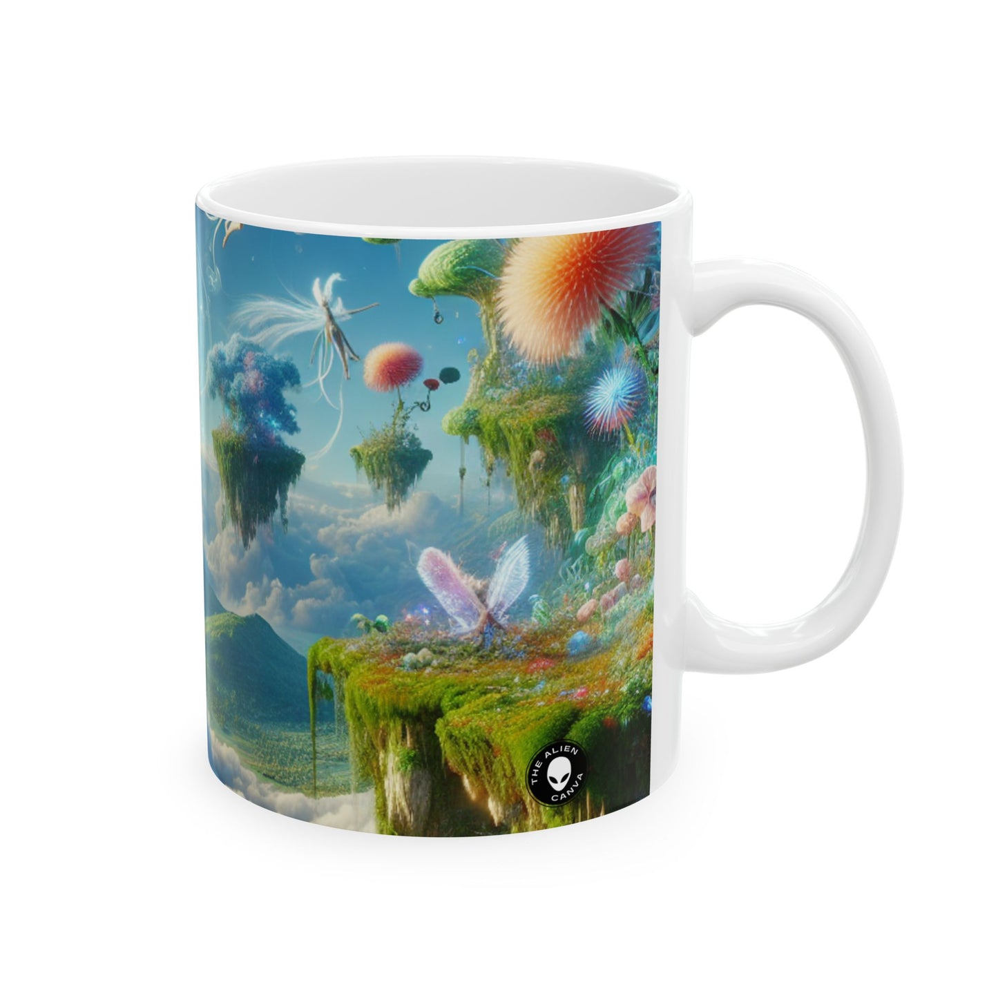 Taza de cerámica alienígena de 11 oz "Enchanted Sky Realms"