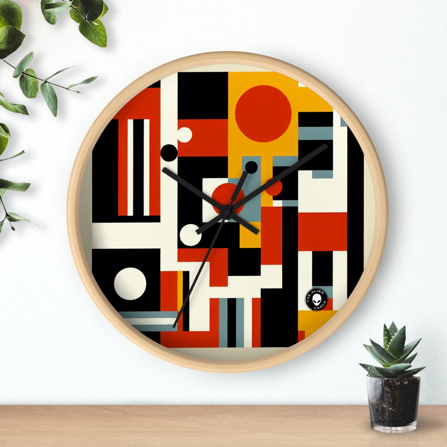 "Paysage urbain futuriste : harmoniser l'art et la technologie dans un chef-d'œuvre constructiviste dynamique" - The Alien Wall Clock Constructivism