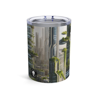 "Nature's Reclamation: A Futuristic Cityscape" - The Alien Tumbler 10oz