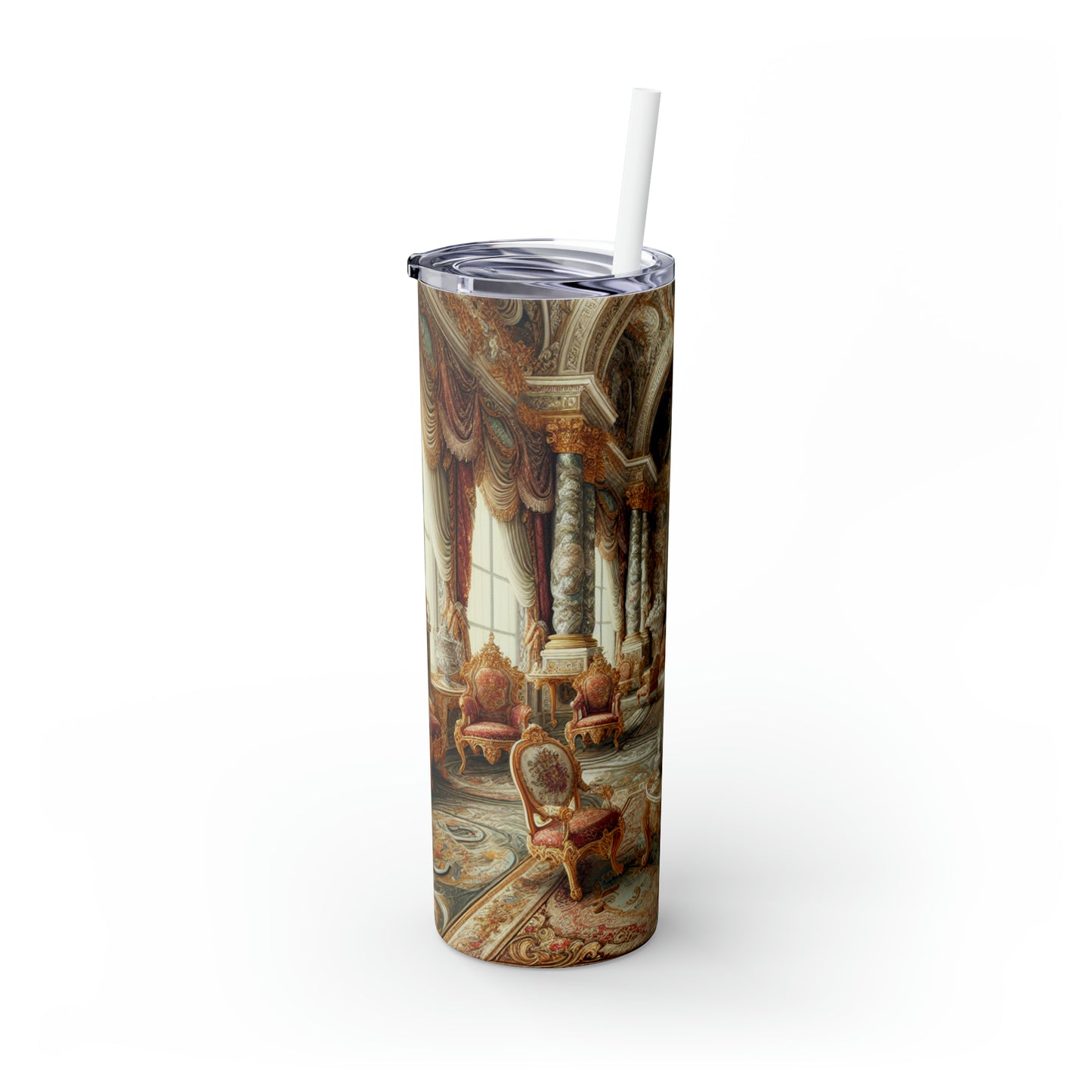 "Enchanted Court Symphony" - The Alien Maars® Skinny Tumbler with Straw 20oz Baroque Style