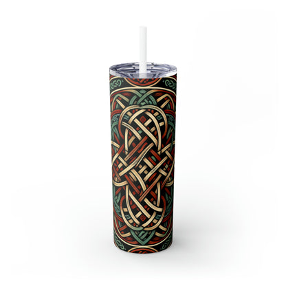 "Majestic Celtic Vision: A Mesmerizing Artwork Inspired by the Cliffs of Moher" - The Alien Maars® Skinny Tumbler with Straw 20oz Celtic Art