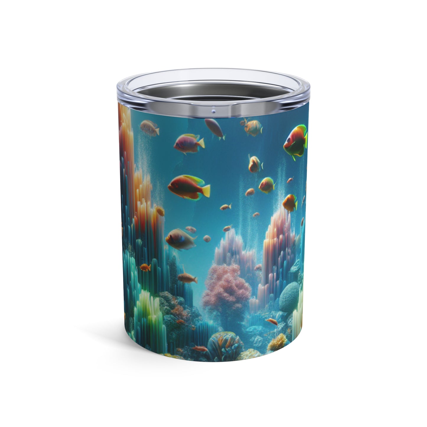 "Neon Reef: una sinfonía surrealista submarina" - Vaso Alien de 10 oz