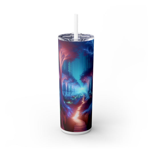 "Glowing Enchanted Forest: A Journey into the Unknown" - The Alien Maars® Skinny Tumbler with Straw 20oz