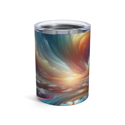 "Rainbow Sky, Moonlit Flowers" - The Alien Tumbler 10oz