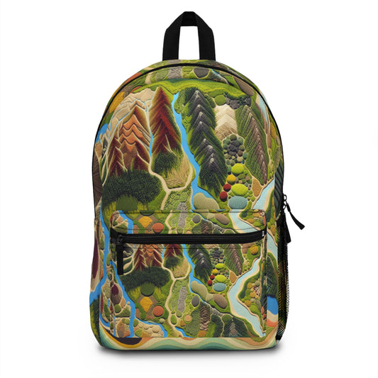 "Mapping Mother Nature: Crafting a Living Mural of Our Region". - The Alien Backpack Land Art Style