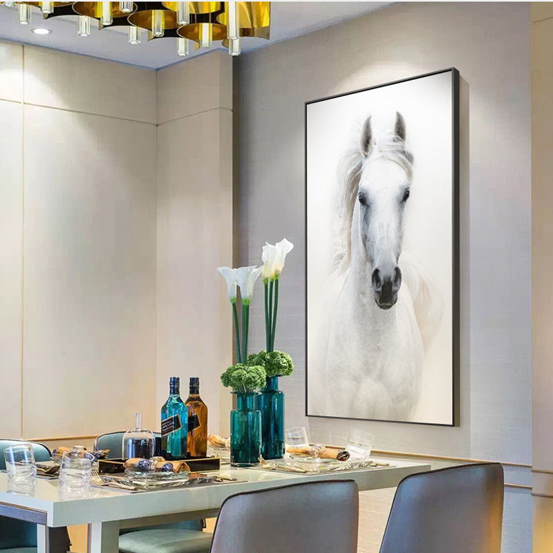 White Horse Canvas Picture Animal Posters And Printing