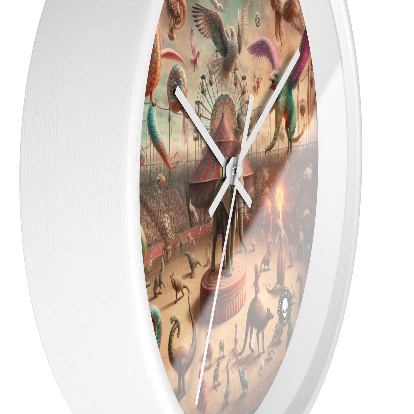 "Fantasy Circus: Where Animal Performers Entertain Mythical Attendees" - The Alien Wall Clock