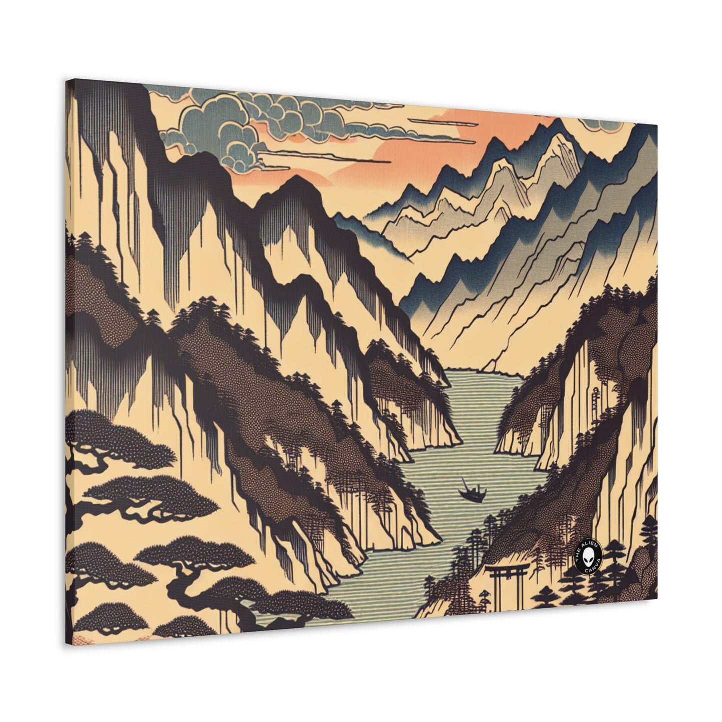 "Sérénité des fleurs de cerisier : un hommage Ukiyo-e captivant à la cérémonie japonaise du thé" - The Alien Canva Ukiyo-e (impression sur bois japonaise)