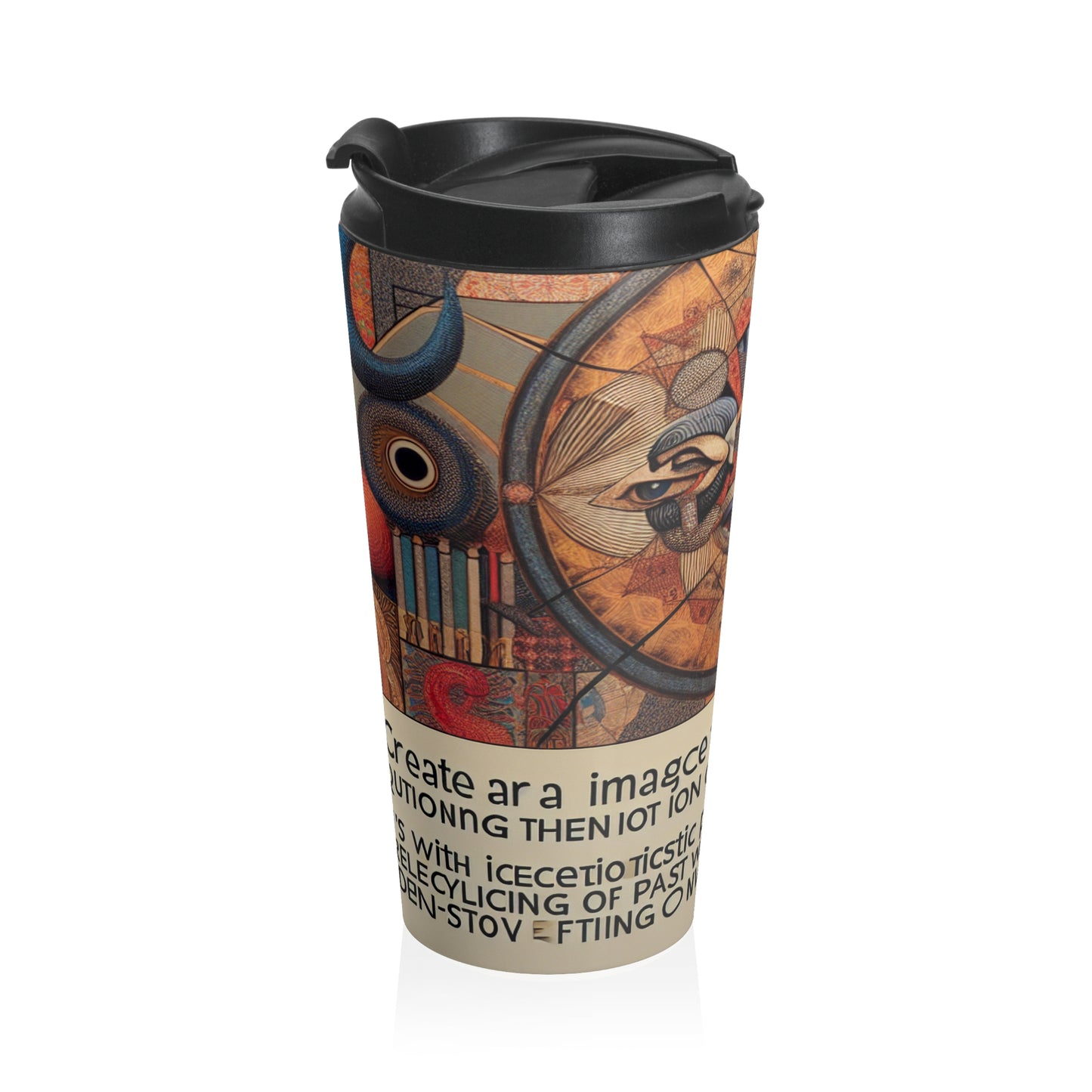 "Digital Chaos: A Postmodern Collage" - The Alien Stainless Steel Travel Mug Postmodern Art