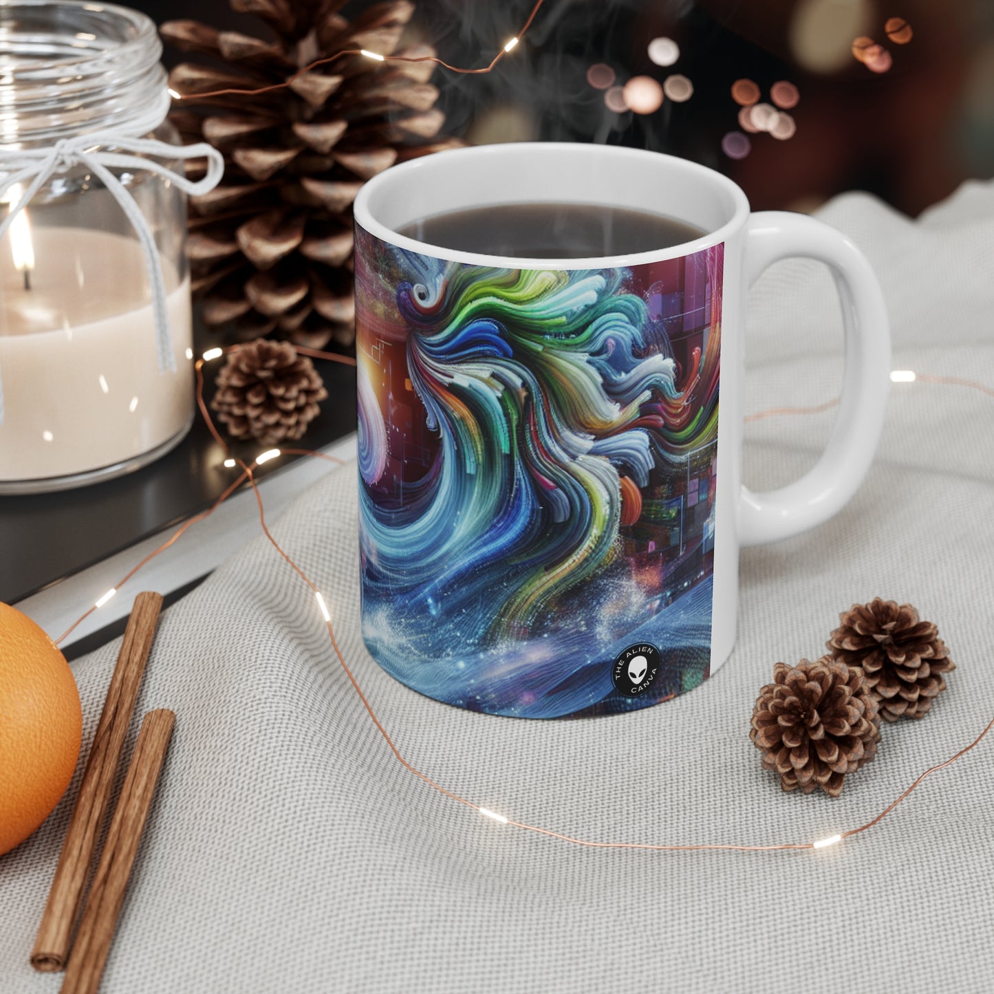 "Fluid Harmony: A Mesmerizing Video Symphony" - The Alien Ceramic Mug 11oz Video Art