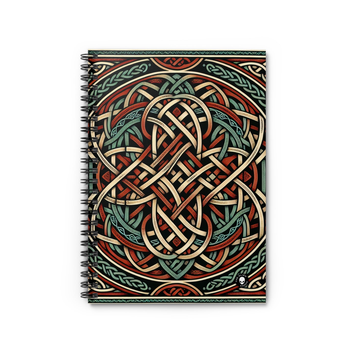 "Majestic Celtic Vision: A Mesmerizing Artwork Inspired by the Cliffs of Moher" - The Alien Spiral Notebook (Ruled Line) Celtic Art