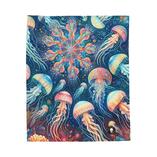 "Luminous Dance of the Deep" - The Alien Velveteen Plush Blanket