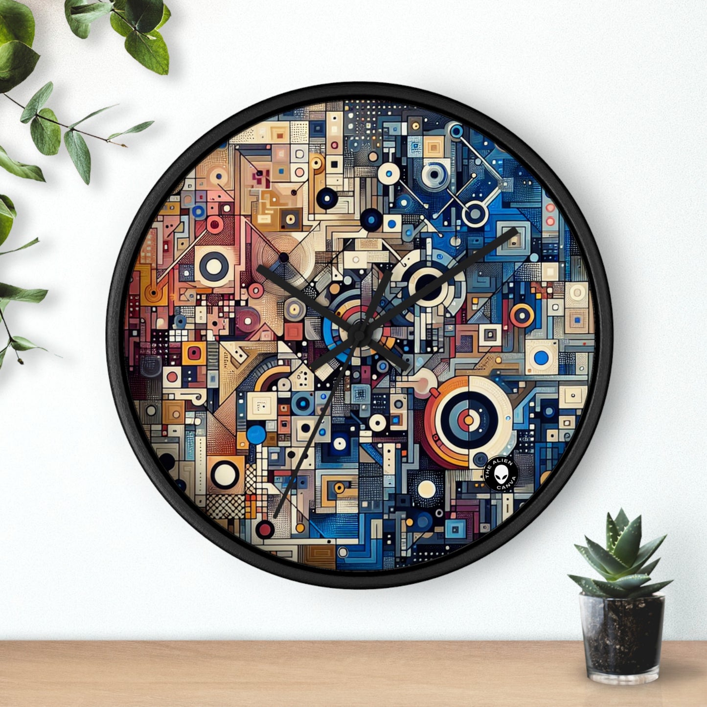 "Connected Hearts: Love in the Digital Age" - The Alien Wall Clock Conceptual Art