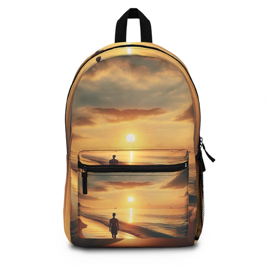 "A Stroll Along the Beach at Sunset" - The Alien Backpack Photorealism Style