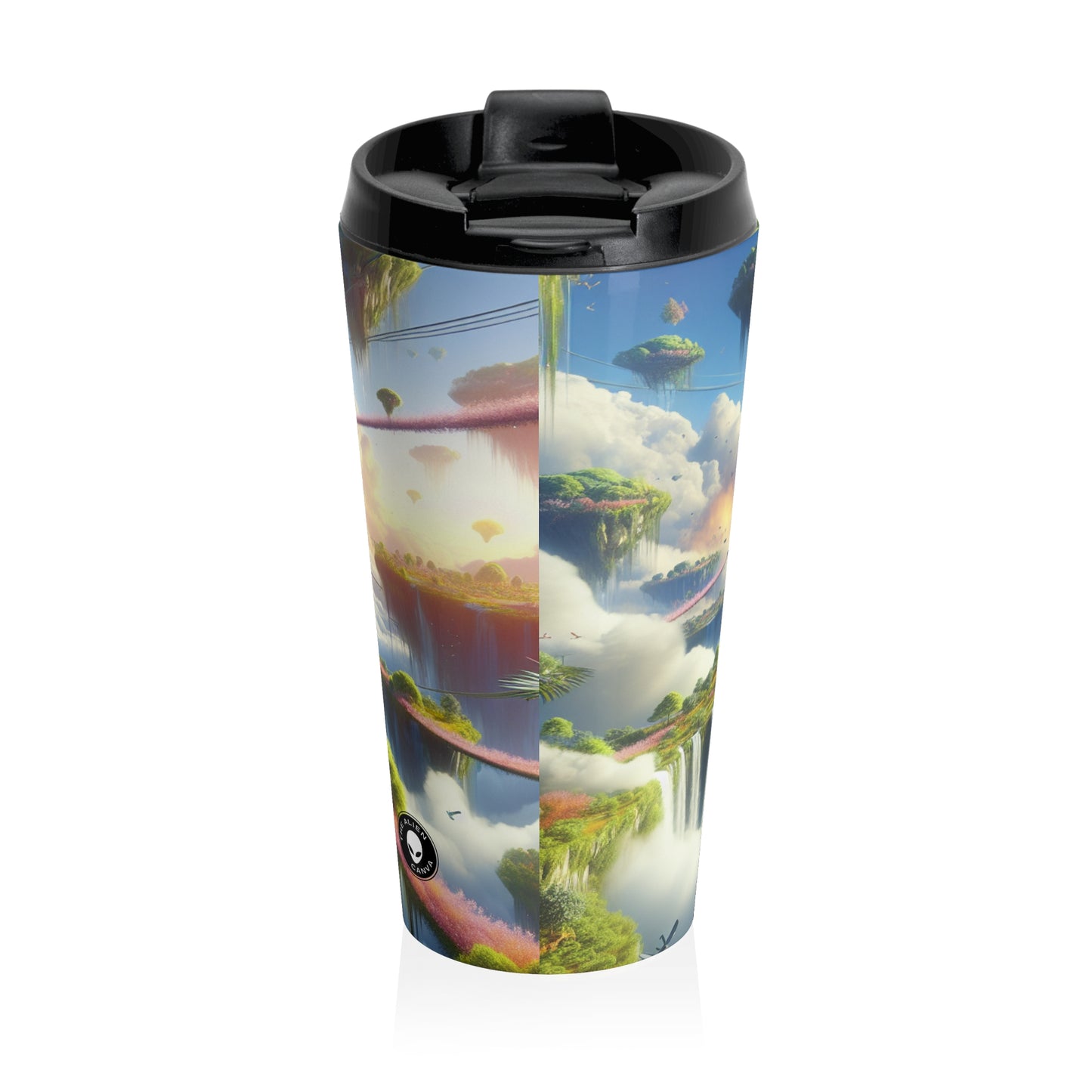 "Sky Islands: A Surreal Paradise" - The Alien Stainless Steel Travel Mug