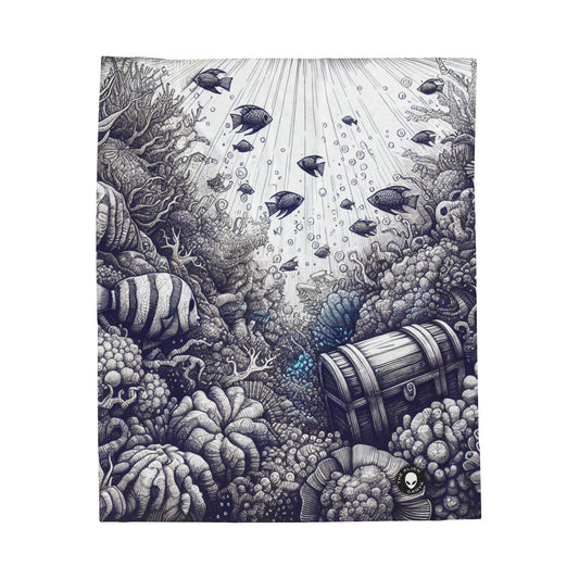 "Underwater Enchantment: The Hidden Treasure" - The Alien Velveteen Plush Blanket