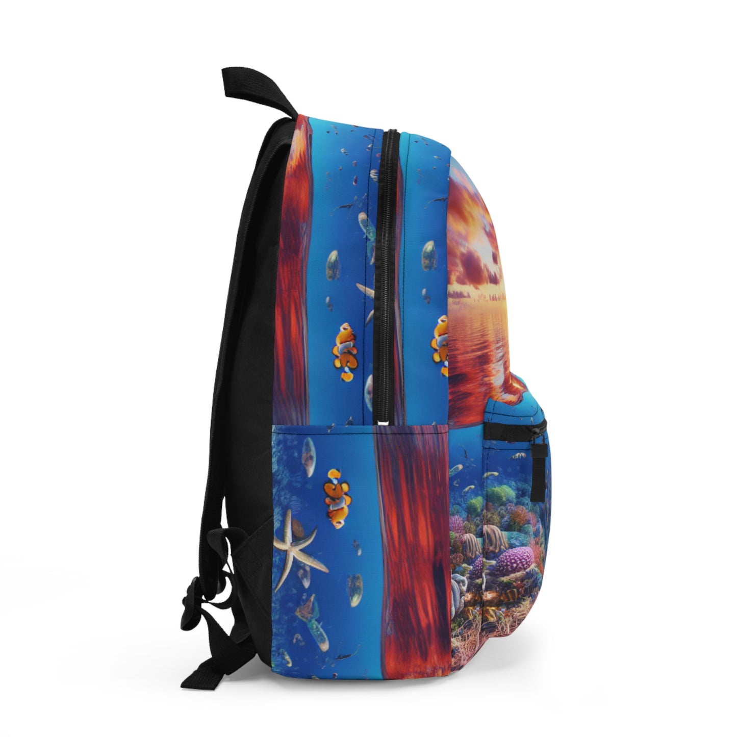 "Sunset Splendor: Underwater Coral Reef" - The Alien Backpack