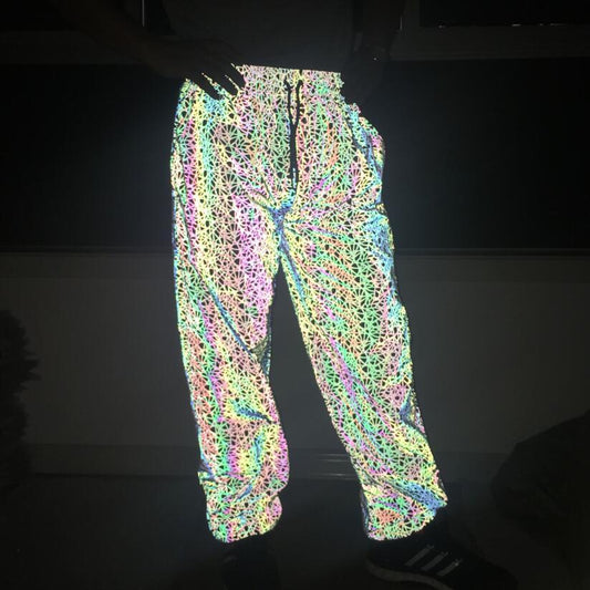 Printed full-reflective pants