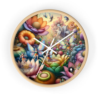 "Jardin enchanté : où dansent les fées" - L'horloge murale extraterrestre