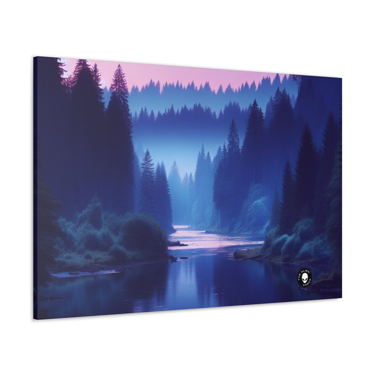 "Twilight Tranquility : Réflexions sur la rivière forestière" - The Alien Canva